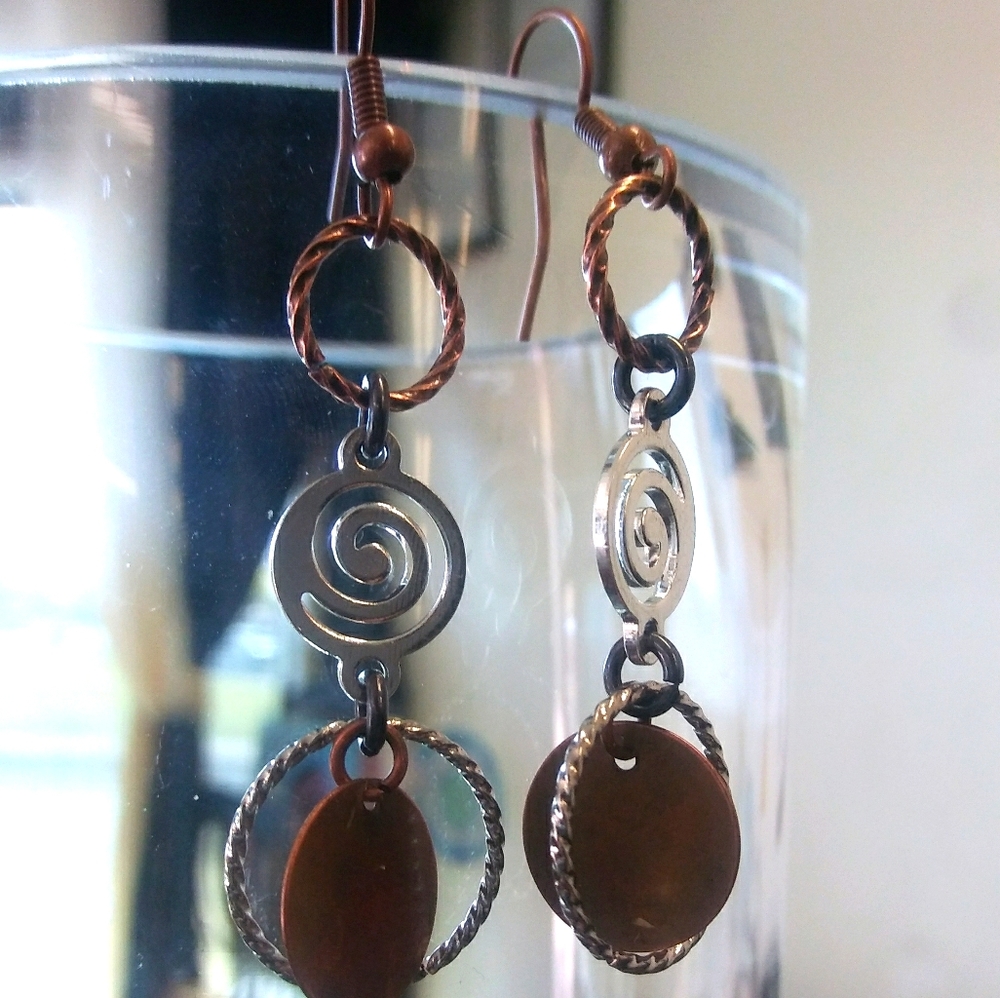 Copper Spiral Dangles